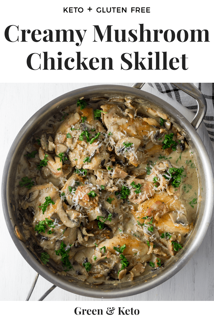 Keto Chicken Skillet With Creamy Mushroom Bacon Sauce