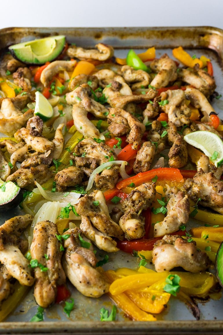 Sheet Pan Chicken Fajitas Keto Green and Keto