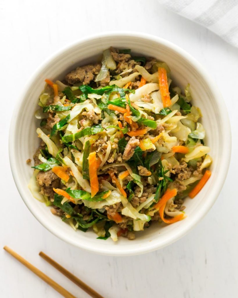 Keto Egg Roll in a Bowl (Crack Slaw) - Green and Keto