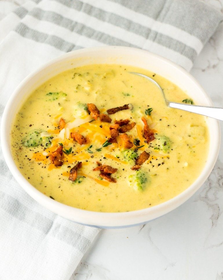 Low-Carb Broccoli Cheese Soup - Keto and Gluten Free - Green and Keto