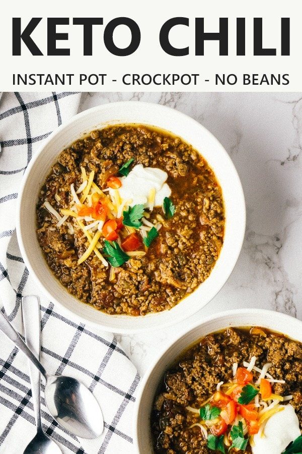 Easy Keto Chili Without Beans Instant Pot And Slow Cooker Recipes Green And Keto