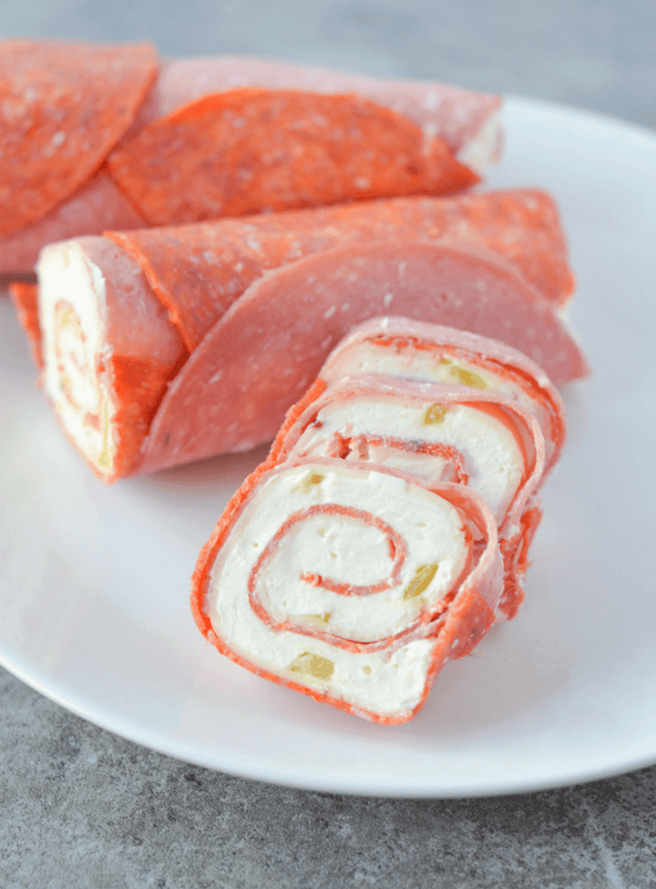 Cream Cheese & Salami Keto Pinwheels