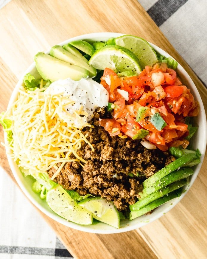 Keto Taco Salad Recipe - Green and Keto