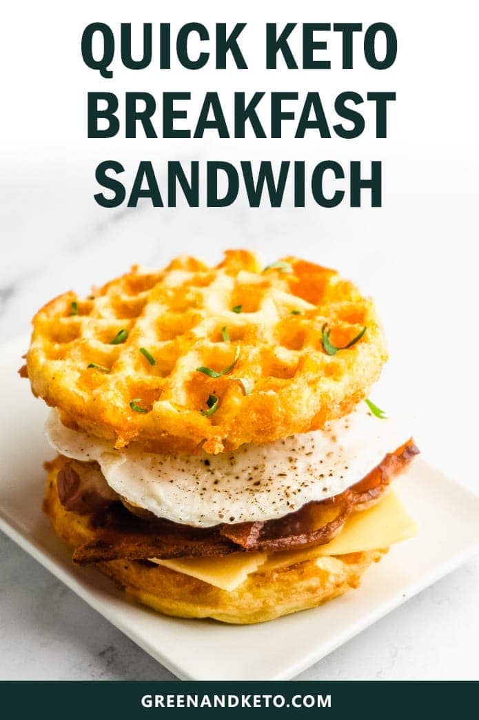 Keto Chaffle Breakfast Sandwich With Bacon And Egg Green And Keto