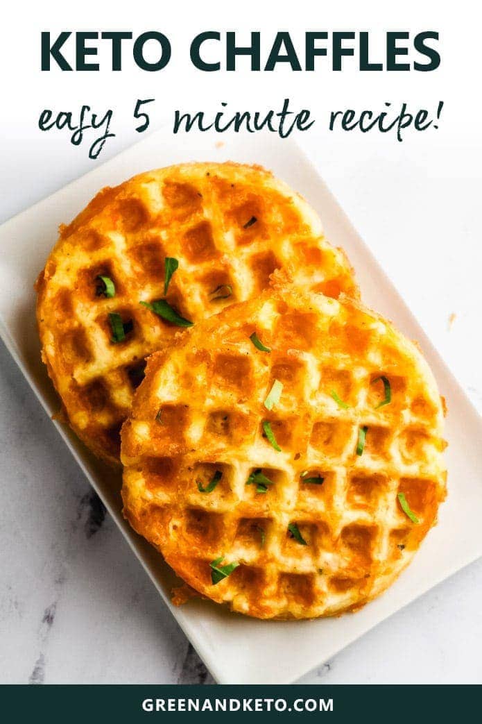 Easy Keto Chaffles Recipe 5 Minute Cheddar Waffles Green And Keto