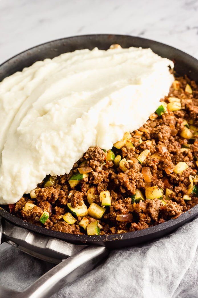 Keto Shepherd S Pie With Cauliflower Mash Green And Keto
