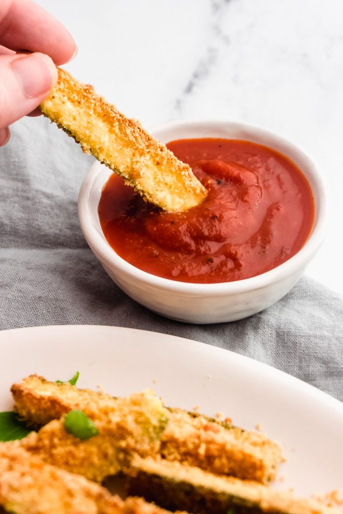 Oven Baked Keto Zucchini Fries - Green and Keto