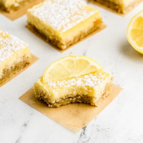 Keto Lemon Bars with Shortbread Crust