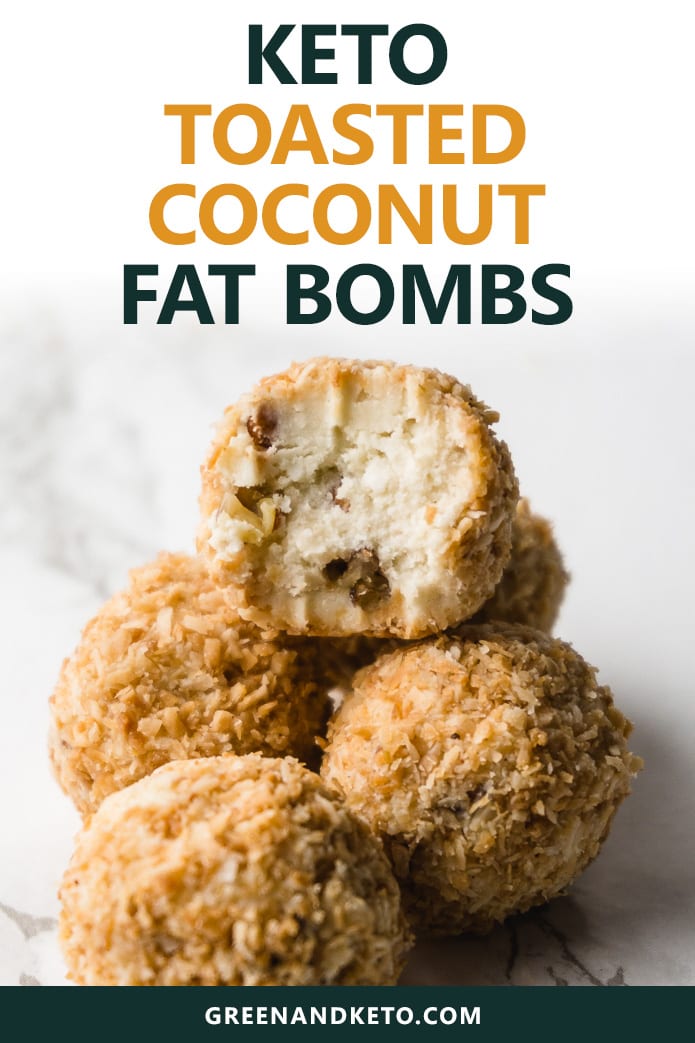 Toasted Coconut Keto Fat Bombs Green and Keto