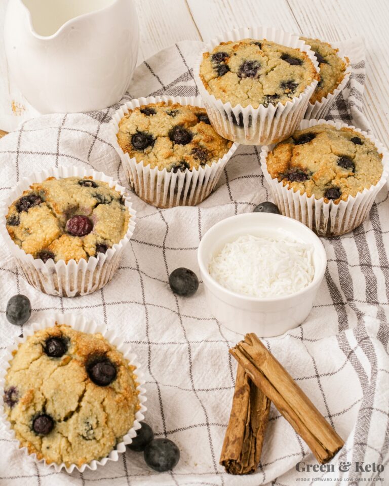 Quick And Easy Almond Flour Low Carb Keto Blueberry Muffins Recipe Green And Keto